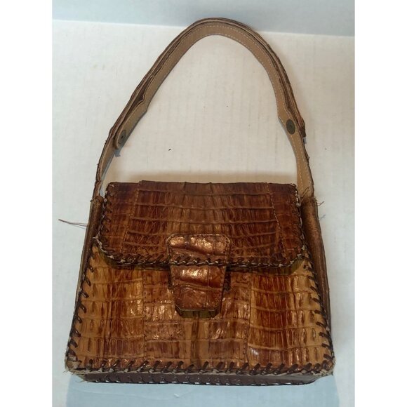 Vintage 1950 alligator small handbag purse made in Cuba note inside - Picture 2 of 16